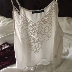 Brandy Melville white lace tank